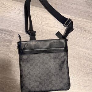 Coach Black and Gray Signature Messenger Bag